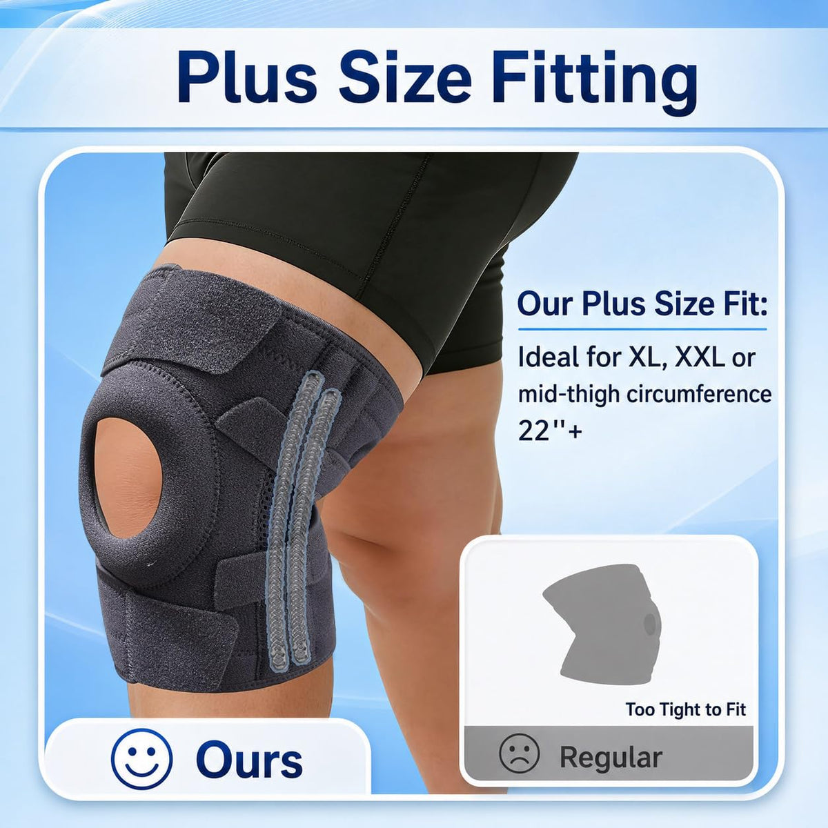 Extra Large Knee Brace,Plus Size Fitting,Extra Large Knee Brace Plus Size for Women & Men
