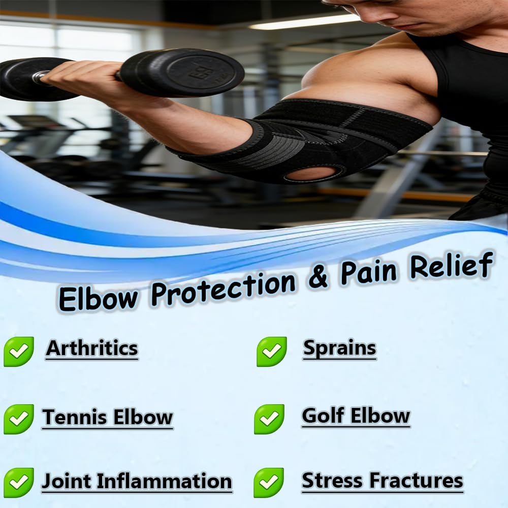 Elbow Stabilizer Brace,Tennis Elbow,King Mills Plus Size Arm Brace for Tennis Elbow, Adjustable Compression