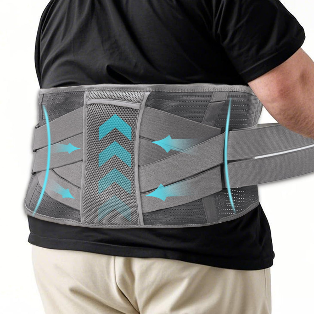 King Mills Plus Size Lower Back Lumbar Wrap Extended Sizing, Customizable Dual Stability Panels, Lightweight
