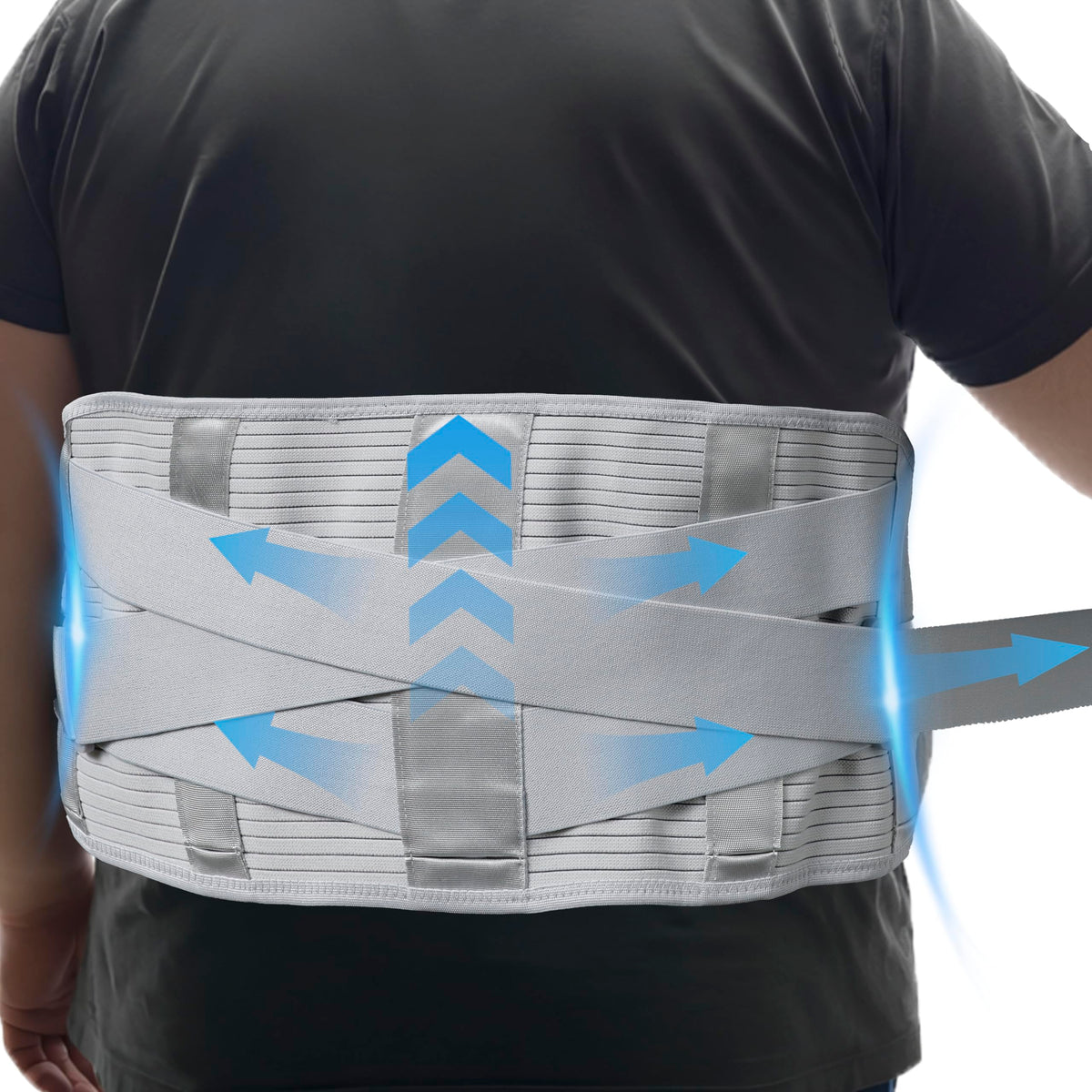 King Mills Plus Size Lower Back Lumbar Wrap Cooling Version Extended Sizing, Customizable Dual Stability Panels, Lightweight