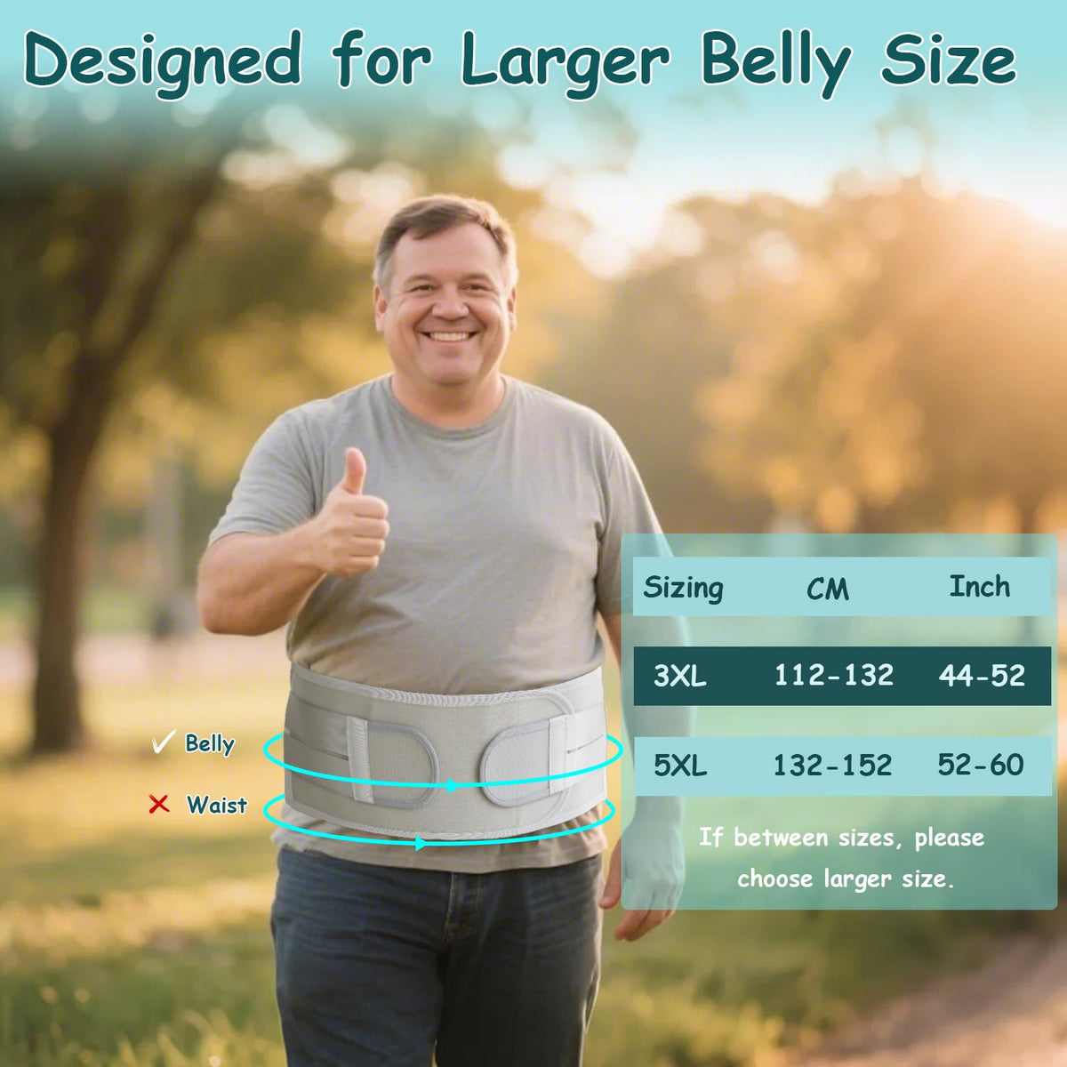Plus Size Guide for Lower Back Lumbar Wrap Extended Sizing, Customizable Dual Stability Panels, Lightweight