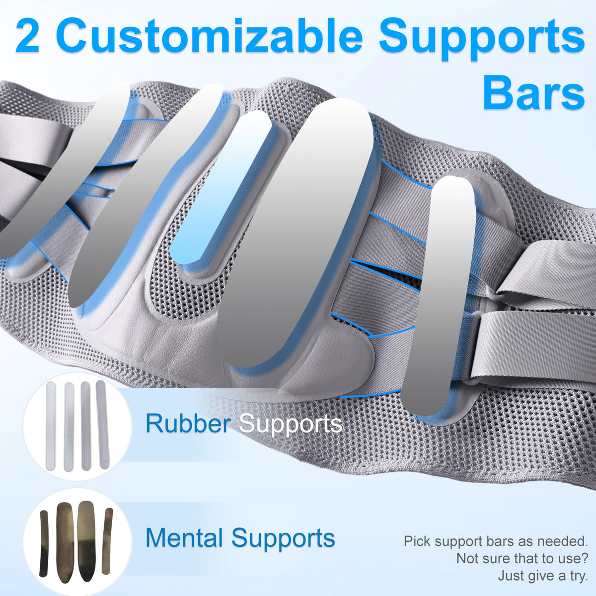 Customizable Dual Stability Panels, Max Version, Plus Size Lower Back Lumbar Wrap Extended Sizing, Lightweight