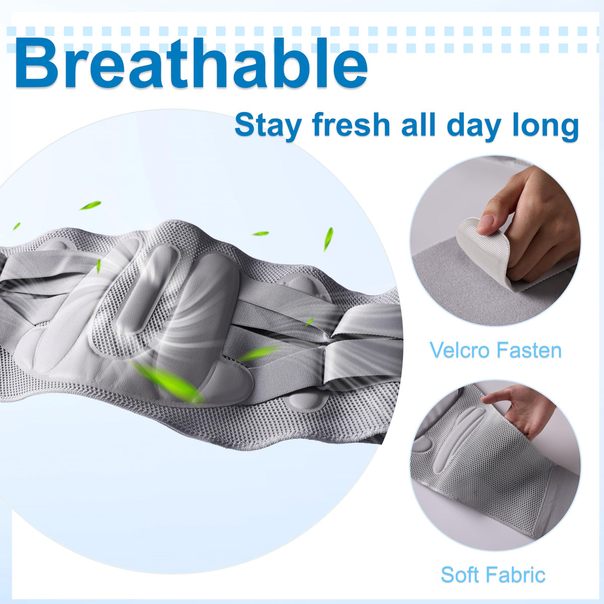Lightweight, Customizable Dual Stability Panels, Plus Size Lower Back Lumbar Wrap Extended Sizing
