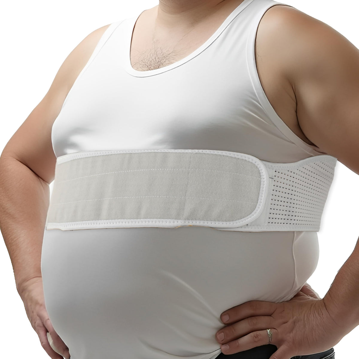 King Mills Plus Size Rib Support Wrap, Extended Sizing, Unisex Torso Compression Band, Extra Long Core Stability Belt
