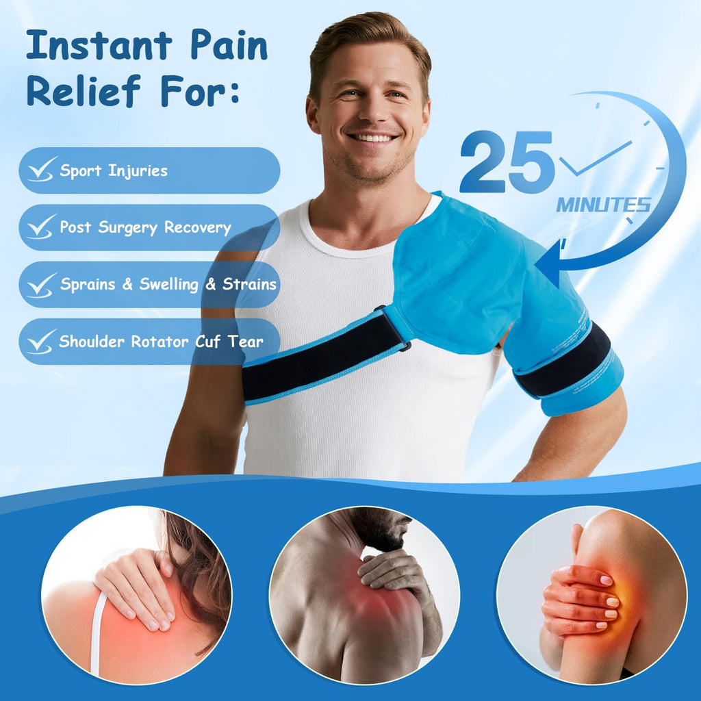 Ergonomically Designed,Made for Larger Chest & Bicep,King Mills Plus Size Rotator Cuff Shoulder Brace with Big Ice Pack