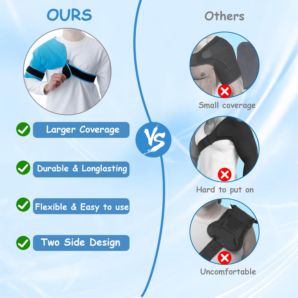 Ergonomically Designed,Made for Larger Chest & Bicep,King Mills Plus Size Rotator Cuff Shoulder Brace with Big Ice Pack