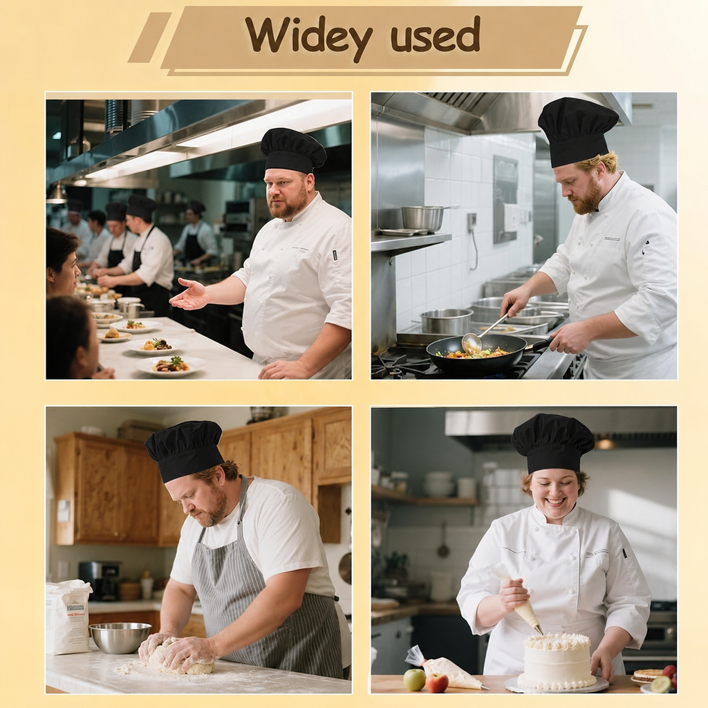 Extra Large Chefs Hat Similar To Hat Size XL, XXL, 7 1/2 or up | Great Comfort, Chefs With Larger or Bigger Head, Adjustable Elastic Band, For restaurants, food server cap, pubs