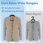 King Mills 21" Extra Wide Velvet Hangers | Extra Large Hangers For Plus Size Clothes, Ideal for XL, XXL Shirts, Coats, Dresses