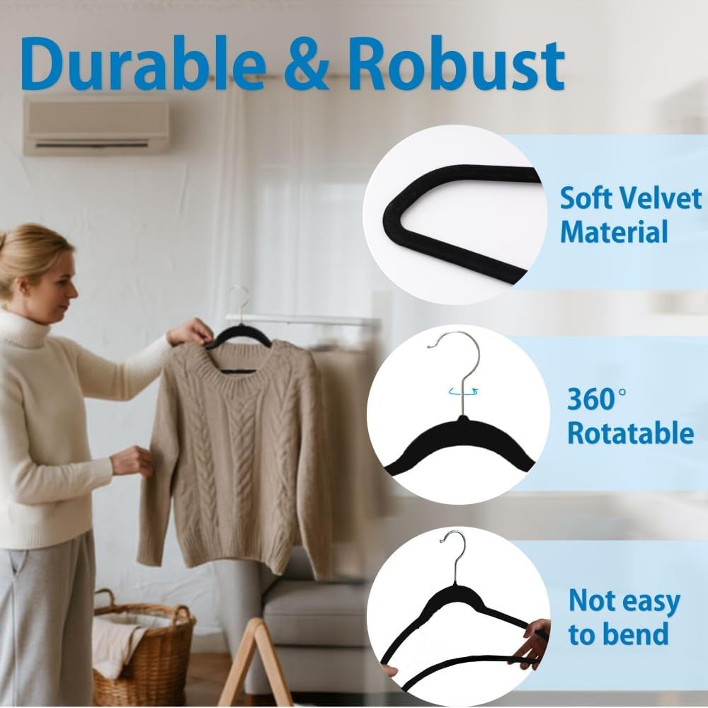 King Mills 21" Extra Wide Velvet Hangers | Extra Large Hangers For Plus Size Clothes, Ideal for XL, XXL Shirts, Coats, Dresses