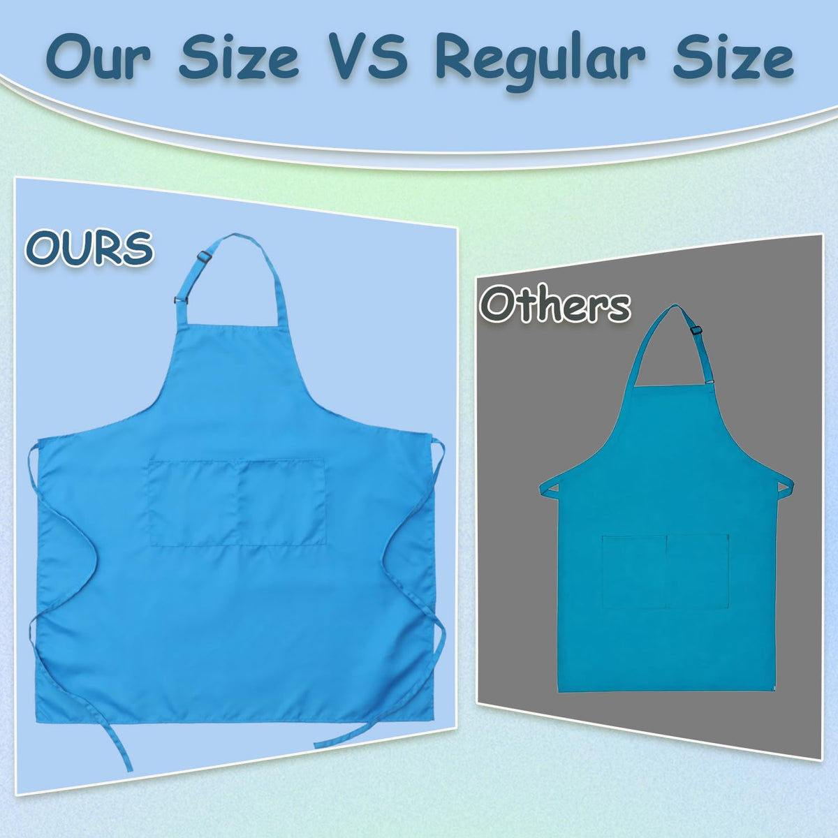 King Mills Unisex Plus Size Kitchen Cooking Apron with Pockets | Extra Large and Long Aprons, For XL XXL or Waist W38+, Water Resistant, Machine Wash, Multi-use, Pockets.