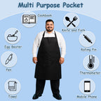 King Mills Unisex Plus Size Kitchen Cooking Apron with Pockets | Extra Large and Long Aprons, For XL XXL or Waist W38+, Water Resistant, Machine Wash, Multi-use, Pockets.