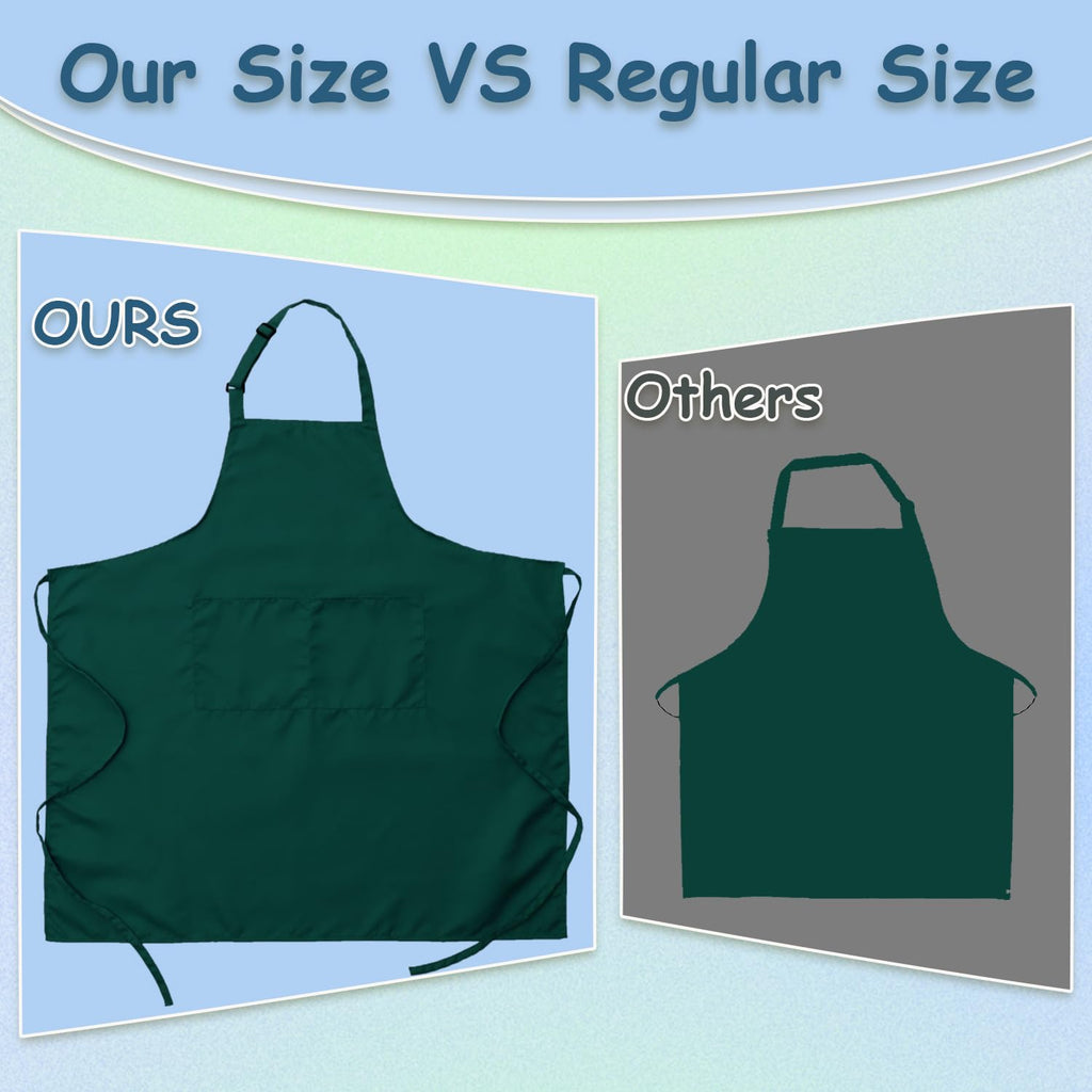 King Mills Unisex Plus Size Kitchen Cooking Apron with Pockets | Extra Large and Long Aprons, For XL XXL or Waist W38+, Water Resistant, Machine Wash, Multi-use, Pockets.