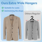 King Mills 21" Extra Wide Velvet Hangers | Extra Large Hangers For Plus Size Clothes, Ideal for XL, XXL Shirts, Coats, Dresses