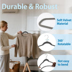 King Mills 21" Extra Wide Velvet Hangers | Extra Large Hangers For Plus Size Clothes, Ideal for XL, XXL Shirts, Coats, Dresses