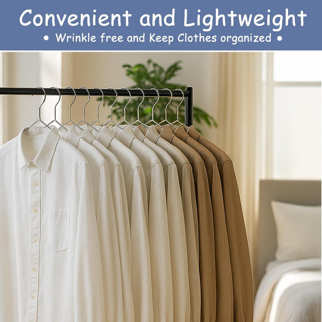 King Mills Stainless Steel Plus Size Hangers | Extra Large, Heavy-Duty, For Oversized Coats, Shirts, Dresses, Silver