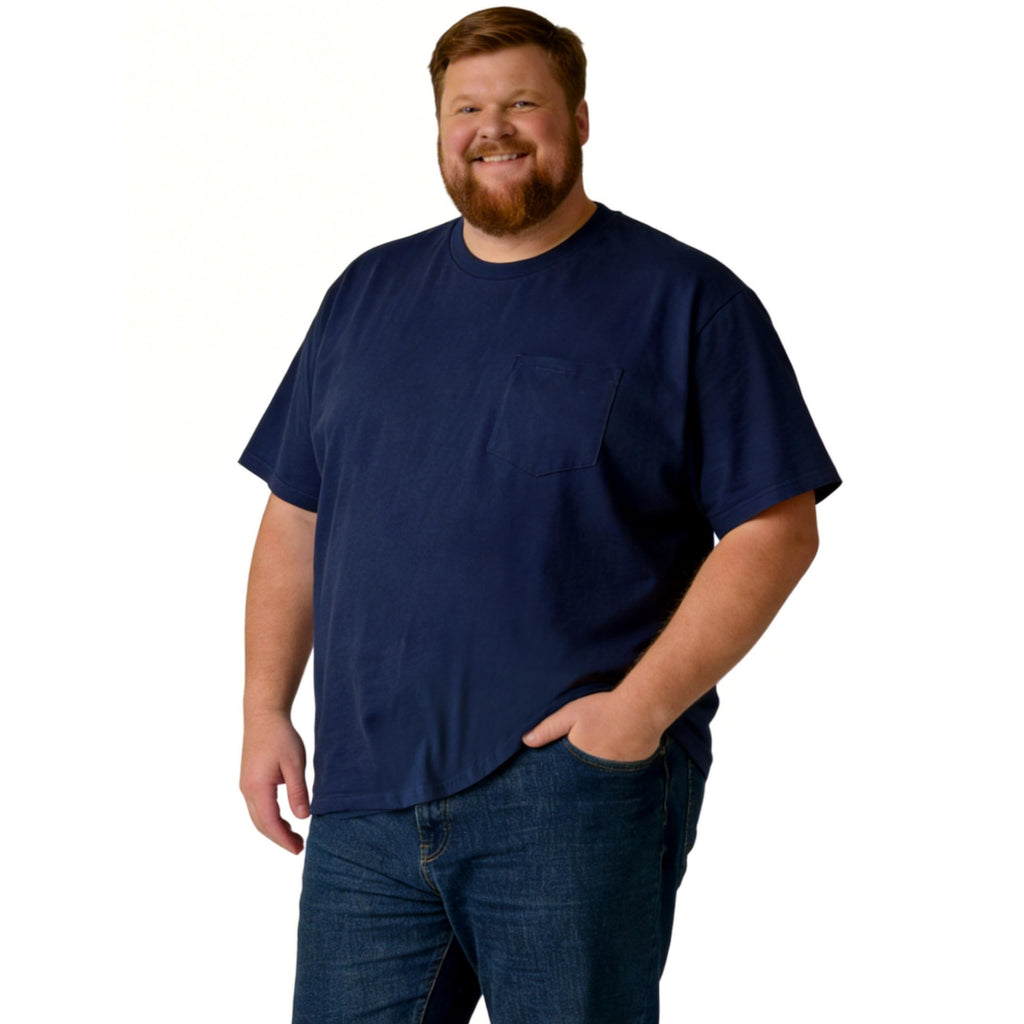 ATONG Plus Size Heavyweight Pocket T Shirt for Men Big and Tall - Stretch Cotton Big and Tall Pocket T Shirts for Men