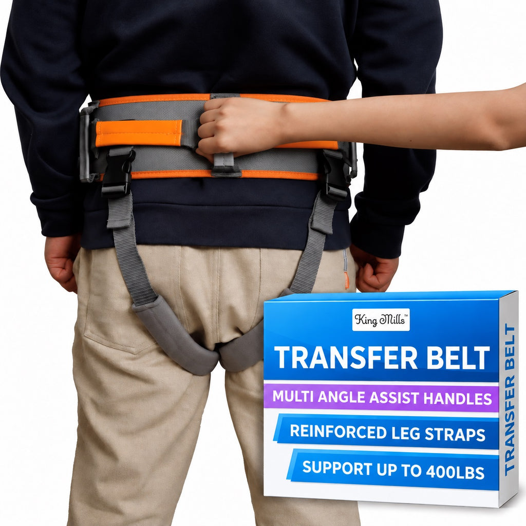 King Mills Transfer Belt with Handles, Physical Therapy Safety Belt,  XL | Fits Waist 39-47 in, for Elderly Walking & Transfer Assistance, Gait Training in Physical Therapy or Daily Life