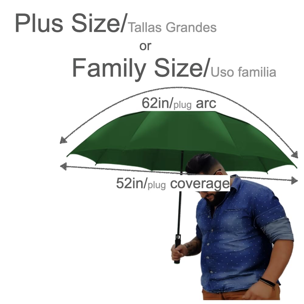 Urby Oversized Large Stick Umbrellas For Rain 2 People similar to Golf Umbrella | Automatic Open. Double Canopy Vented. Plus Size