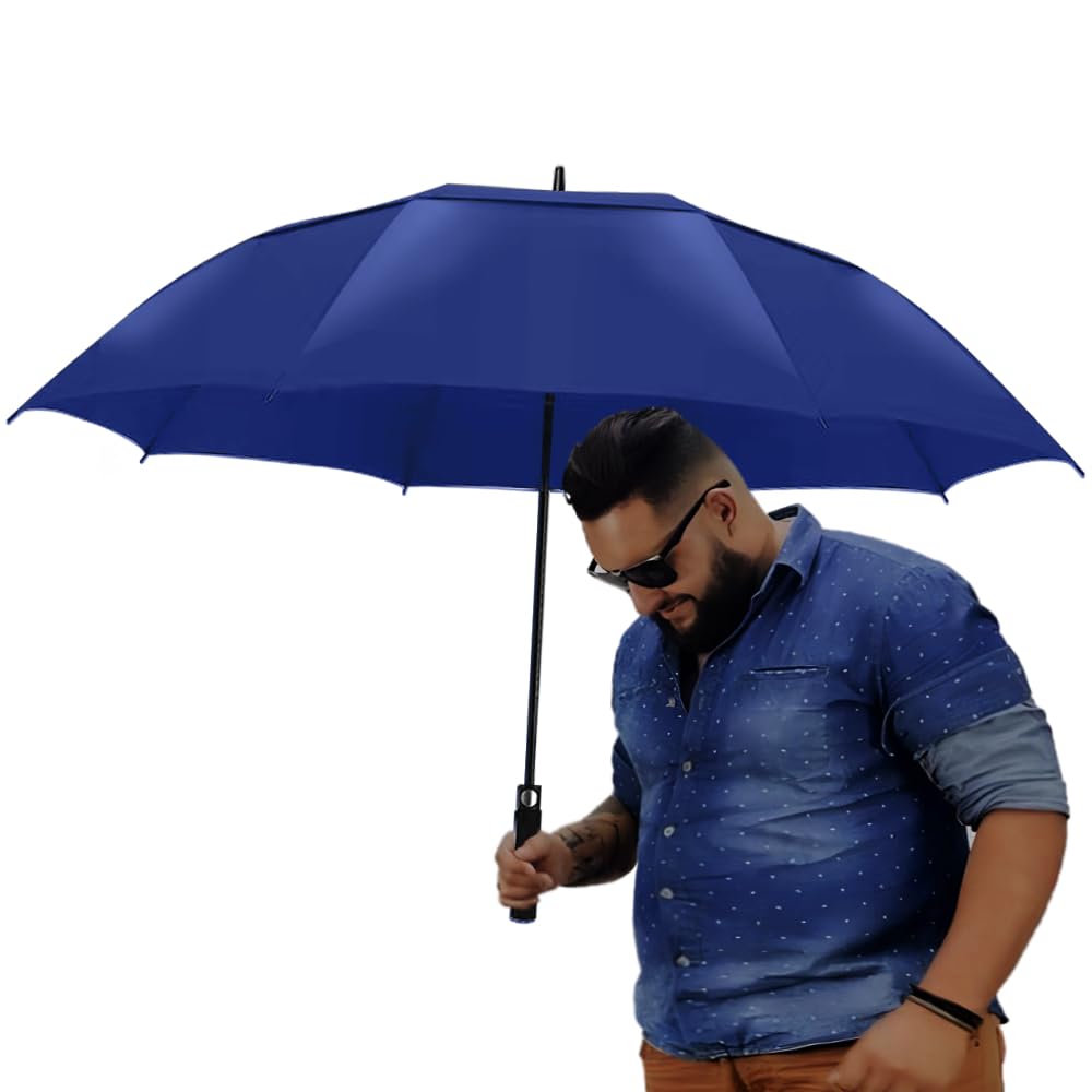 Urby Oversized Large Stick Umbrellas For Rain 2 People similar to Golf Umbrella | Automatic Open. Double Canopy Vented. Plus Size