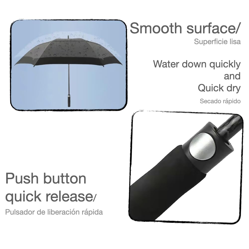 Urby Oversized Large Stick Umbrellas For Rain 2 People similar to Golf Umbrella | Automatic Open. Double Canopy Vented. Plus Size